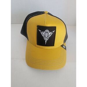 Cloud 9 Men's Yellow Black Colorblock Logo Fiji Snapback Trucker Hat OSFM NWOT